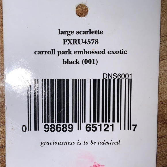 Kate Spade Black Large Scarlette Carroll Park Embossed Exotic Bag - Picture 8 of 10